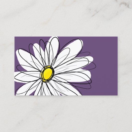 Paarse en gele whimsical Daisy Custom Text Visitekaartje (Voorkant)