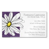 Paarse en gele whimsical Daisy Custom Text Visitekaartje Magneet (Voorkant)
