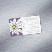 Paarse en gele whimsical Daisy Custom Text Visitekaartje Magneet (Voorbeeld)