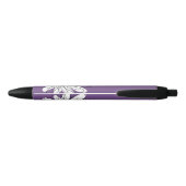 Paarse en gele whimsical Daisy Custom Text Zwarte Inkt Pen (Achterkant)