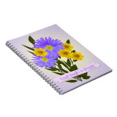 Paarse en gele wilde bloemen notitieboek (Rechterzijde)