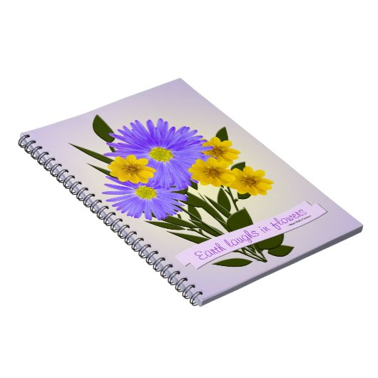 Paarse en gele wilde bloemen notitieboek (Rechterzijde)