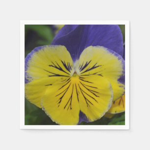Paarse en gele zonnebloem servet