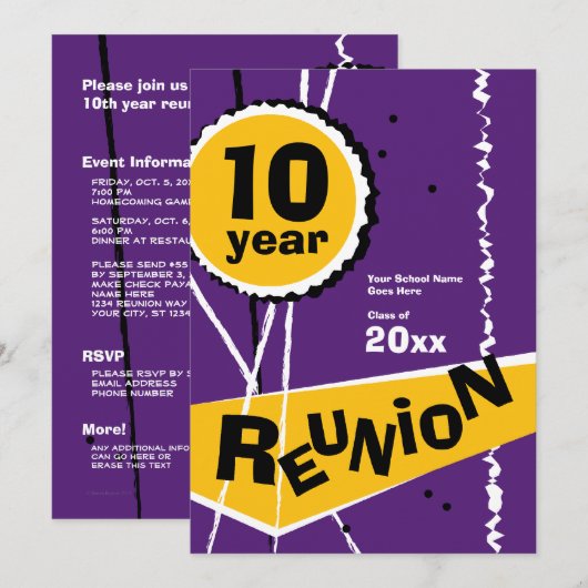 Paarse en Gold 10 jaar incasso Kaart (Voorkant / Achterkant)