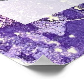 Paarse en Gold Abstracte alcoholinkt - kunstschild Poster (Hoek)