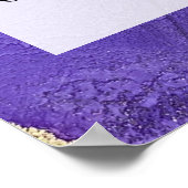 Paarse en Gold Abstracte alcoholinkt - kunstschild Poster (Hoek)