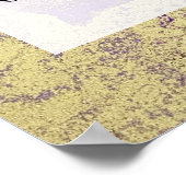 Paarse en Gold Abstracte alcoholinkt - kunstschild Poster (Hoek)