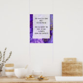 Paarse en Gold Abstracte alcoholinkt - kunstschild Poster (Keuken)