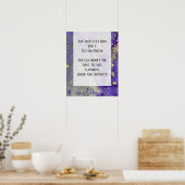 Paarse en Gold Abstracte alcoholinkt - kunstschild Poster (Keuken)