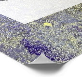 Paarse en Gold Abstracte alcoholinkt - kunstschild Poster (Hoek)