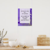 Paarse en Gold Abstracte alcoholinkt - kunstschild Poster (Keuken)