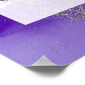 Paarse en Gold Abstracte alcoholinkt - kunstschild Poster (Hoek)