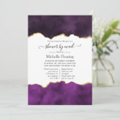 Paarse en Gold Agate Shower per mail Kaart (Staand voorkant)