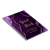 Paarse en Gold Agate Verjaardagsgastenboek Notitieboek (Rechterzijde)