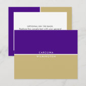 Paarse en Gold College Colour Block Note Kaart Notitiekaartje (Voorkant / Achterkant)