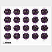 Paarse en Gold Glitter Marble Agate Small Business Ronde Sticker (Vel)