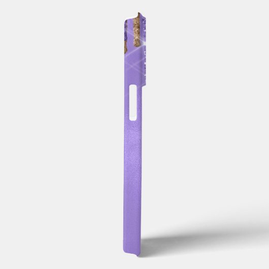 Paarse en Gold Glitter-schijven Case-Mate iPhone Case (Achterkant / Rechts)