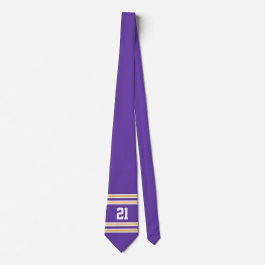 Paarse en Gold Jersey Stropdas (Voorkant)