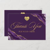 Paarse en Gold Marble Business - Hartelijk dank Bedankkaart (Voorkant / Achterkant)