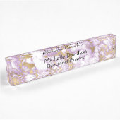 Paarse en Gold Marble Executive Naambordje