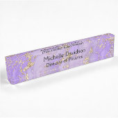 Paarse en Gold Marble Executive Naambordje
