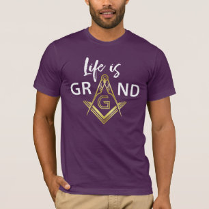 Paarse en Gold Masonic T-Shirten Grand Lodge Gif T-shirt