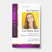 Paarse en Gold Notional sjabloon voor ID Badge (Voorzijde)