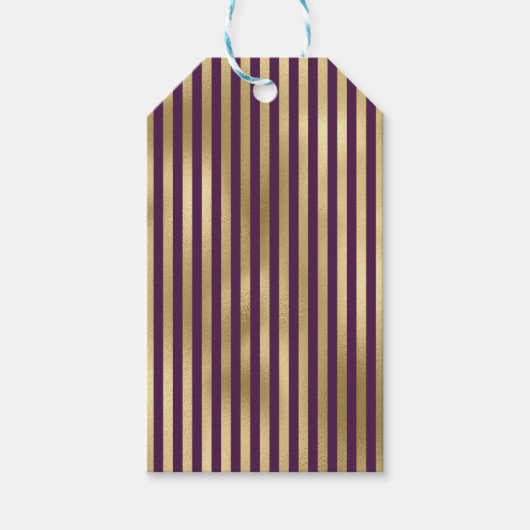 PAARSE EN GOLD STRIPES CADEAULABEL (Voorkant)
