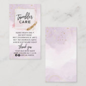 Paarse en Gold Tumbler Care Visitekaartje (Voorkant / Achterkant)