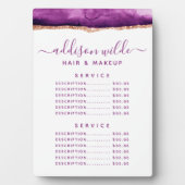 Paarse en Gold Waterverf Prijs Menu Plaque Fotoplaat (voorkant)