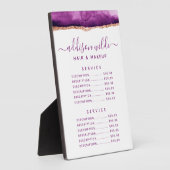 Paarse en Gold Waterverf Prijs Menu Plaque Fotoplaat (Zijkant)