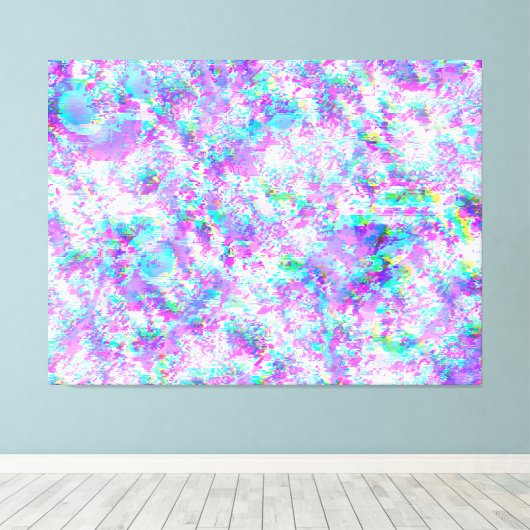 Paarse en golvende glitch canvas afdruk (Insitu (Houten vloer))