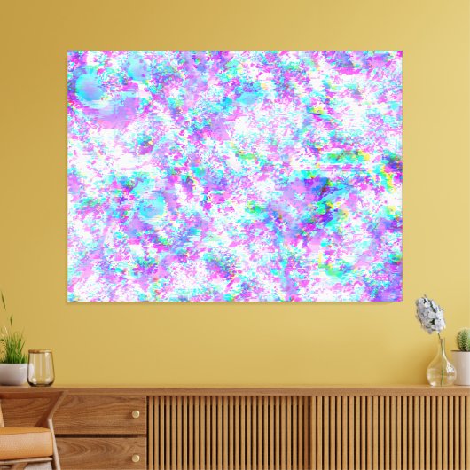 Paarse en golvende glitch canvas afdruk (Insitu (Woonkamer))