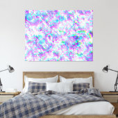Paarse en golvende glitch canvas afdruk (Insitu (Slaapkamer))
