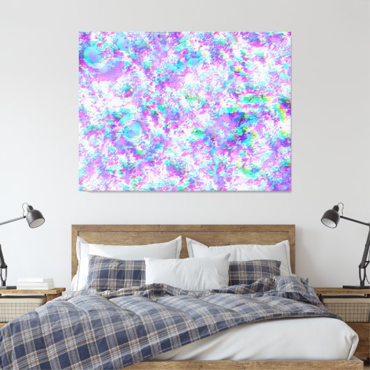 Paarse en golvende glitch canvas afdruk (Insitu (Slaapkamer))