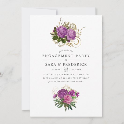 Paarse en goud CAO-partij Kaart (Voorkant)