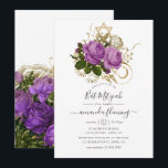 Paarse en goud Chic Floral Bat Mitzvah Kaart<br><div class="desc">Paarse en gouden  shabby-chic floral bat mitzvah-uitnodiging,  ontworpen om snel en gemakkelijk aan uw specifieke kenmerken van de gebeurtenis te worden aangepast.</div>