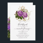 Paarse en goud Chic Floral Bat Mitzvah Kaart<br><div class="desc">Paarse en gouden  shabby-chic floral bat mitzvah-uitnodiging,  ontworpen om snel en gemakkelijk aan uw specifieke kenmerken van de gebeurtenis te worden aangepast.</div>
