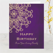 PAARSE EN GOUD INDIAAS VERJAARDAGSCAARTJE KAART (Gele Bloem)
