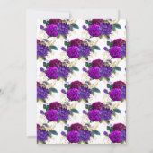 Paarse en goud Peacock Floral Quinceañera Kaart (Achterkant)