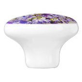 Paarse en goudbloemen keramische knop (Zijkant)