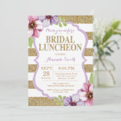 Paarse en goudbridale nodal nobelse uitnodiging (Staand voorkant)