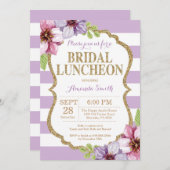 Paarse en goudbridale nodal nobelse uitnodiging (Voorkant / Achterkant)