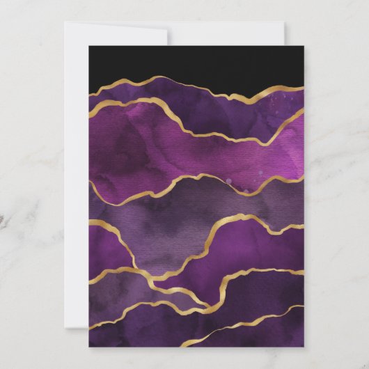 Paarse en goudbruiddweddenschappen kaart (Achterkant)