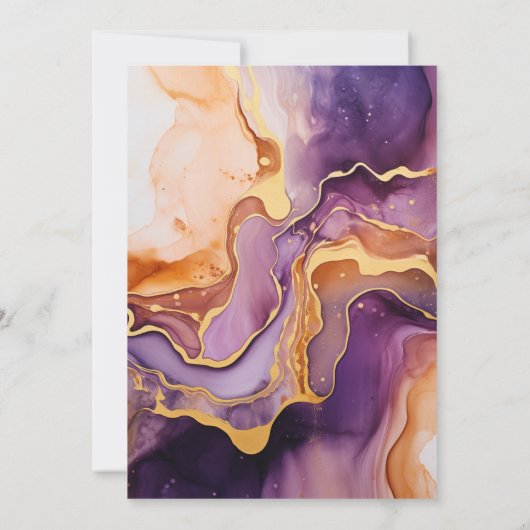 Paarse en goudbruiddweddenschappen kaart (Achterkant)