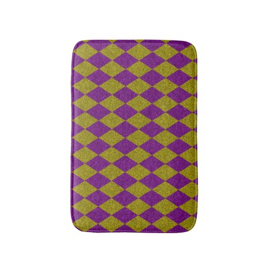 Paarse en gouddiamantglitter badmat (Voorkant Verticaal)