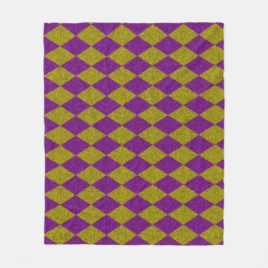 Paarse en gouddiamantglitter fleece deken (Voorkant)