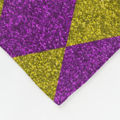 Paarse en gouddiamantglitter fleece deken (Hoek)