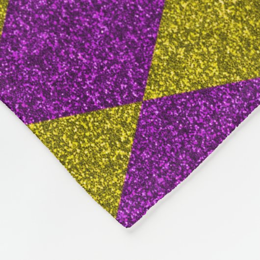 Paarse en gouddiamantglitter fleece deken (Hoek)