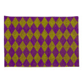 Paarse en gouddiamantglitter kussensloop (Achterkant-Rechts)